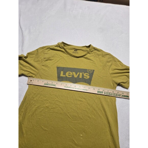 Levis Shirt Adult Medium Yellow Black Logo Graphic Tee Crew Neck Casual Mens - Picture 8 of 9